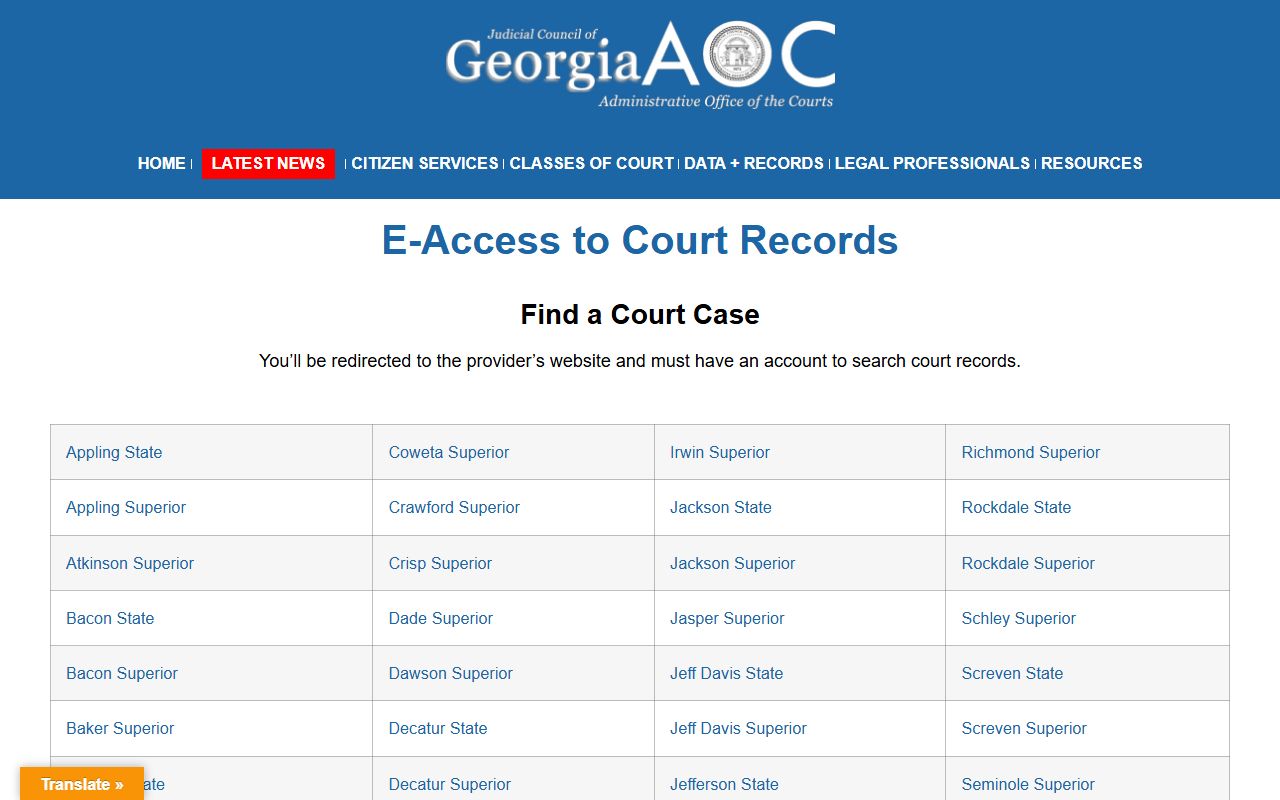 Heard County court records after jail arrest Georgia Courts e-access directory